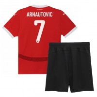 Camiseta Austria Marko Arnautovic #7 Primera Equipación para niños Eurocopa 2024 manga corta (+ pantalones cortos)